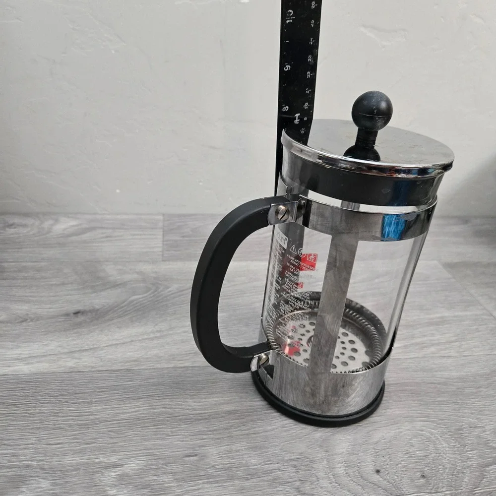 Bodum Silver French Press 12oz Classic Chrome Stainless Steel Coffee Maker